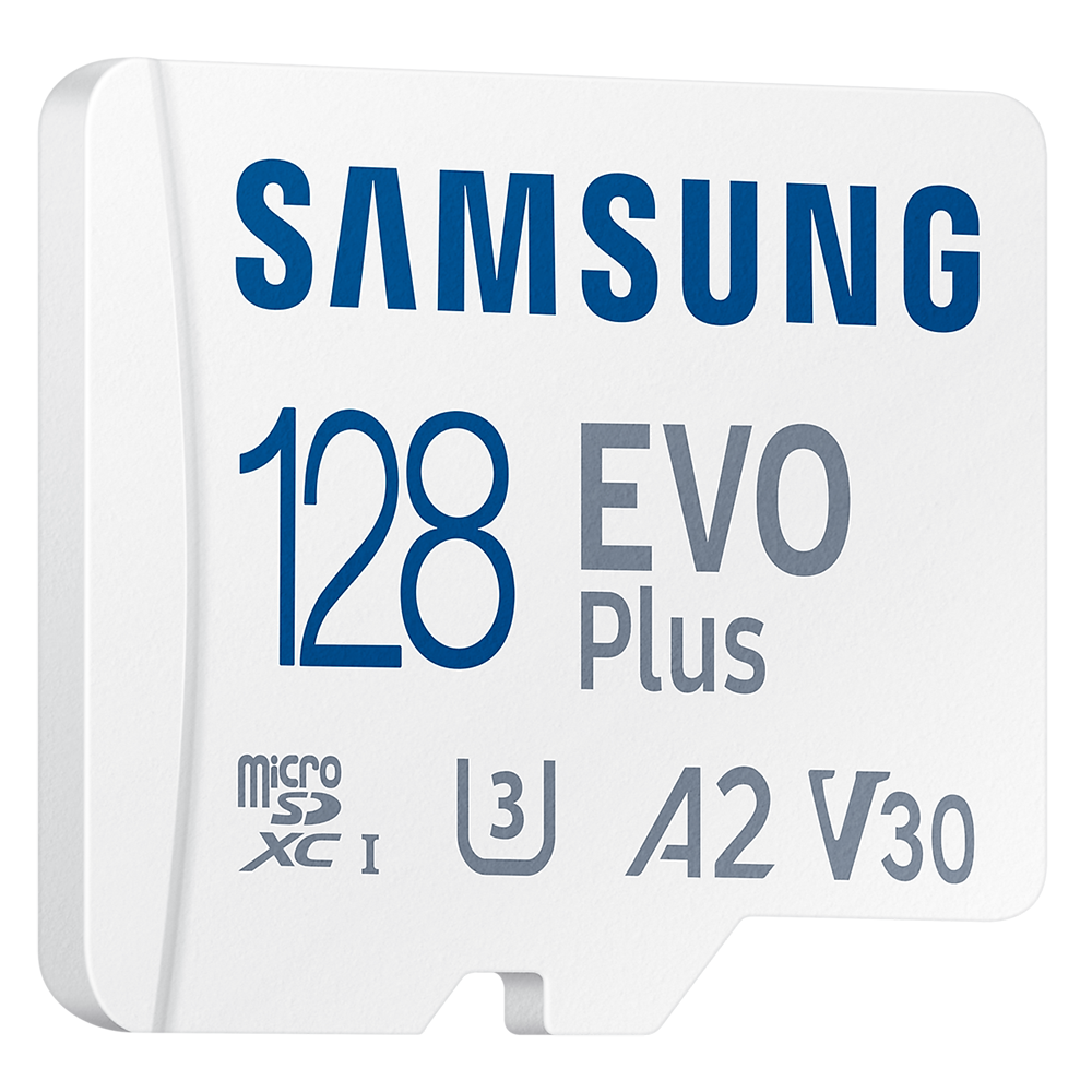 128GB Samsung EVO Plus MicroSDXC med SD-adapter, 130MB/s