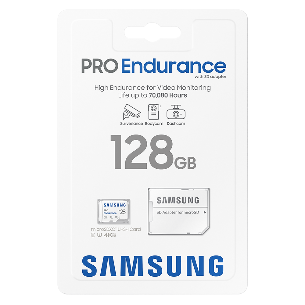 128GB Samsung PRO Endurance MicroSDXC Klass 10, UHS-I