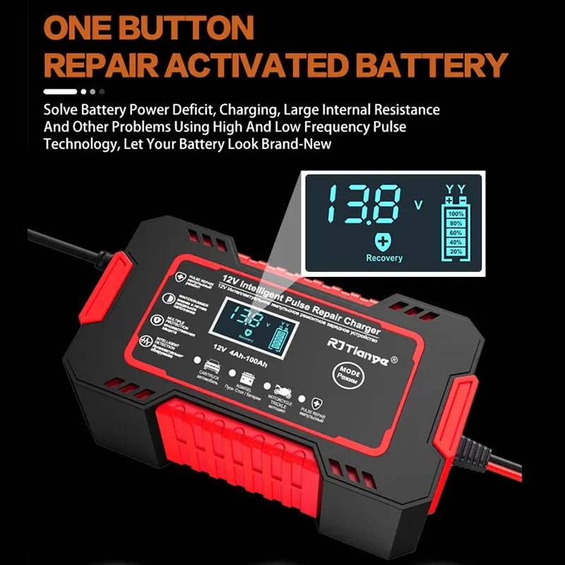 Batteriladdare med lättläslig LCD-display, 72W