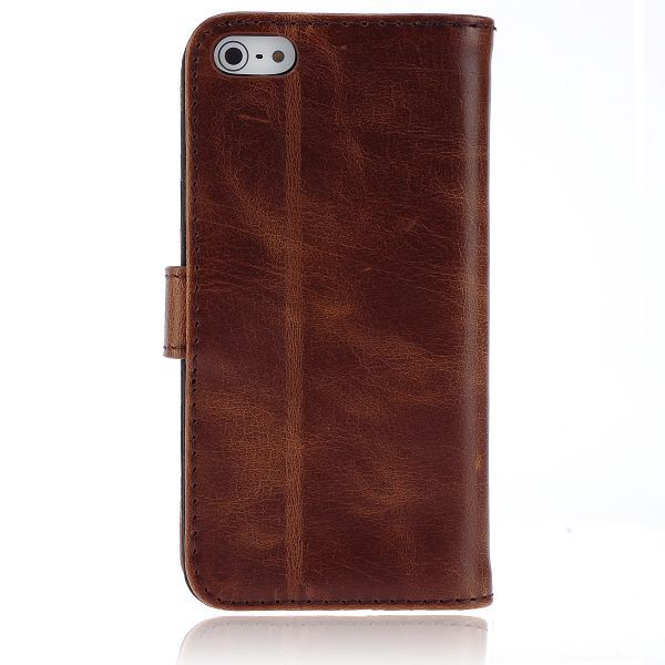 Finest Flip Wallet Leather Case for iPhone 5 5S (Brown)