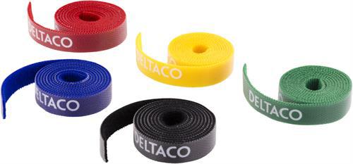 Deltaco kardborrband för kabelorganisering, 5-pack
