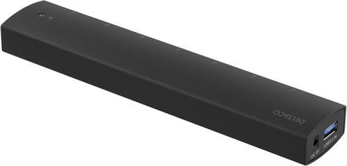 Deltaco Prime USB3.0 hubb aluminium svart, 7-port