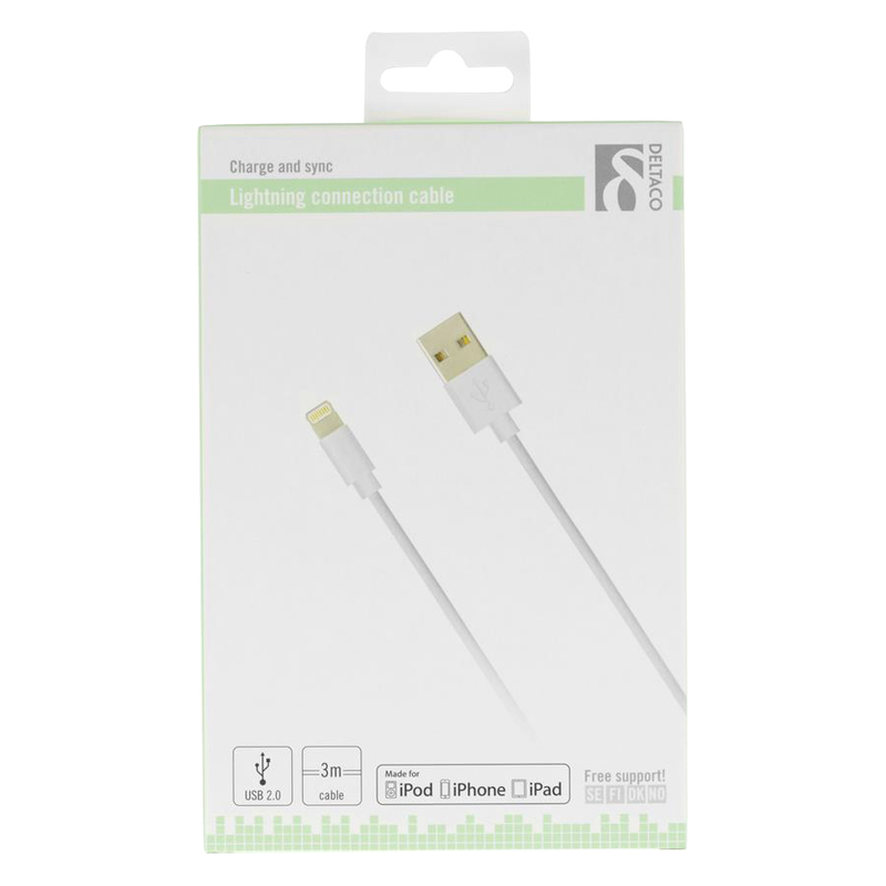 MFI-certifierad Lightning-kabel till iPhone/iPad, 3m