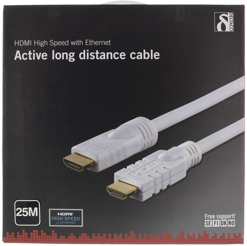 Deltaco aktiv HDMI-kabel v1.4, UltraHD, 4K, 30Hz, 25m