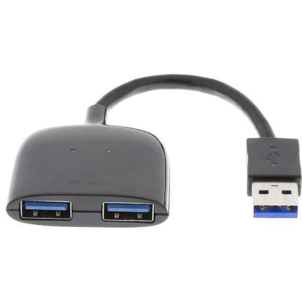 Deltaco Prime USB 3.0 hubb svart, 2-port