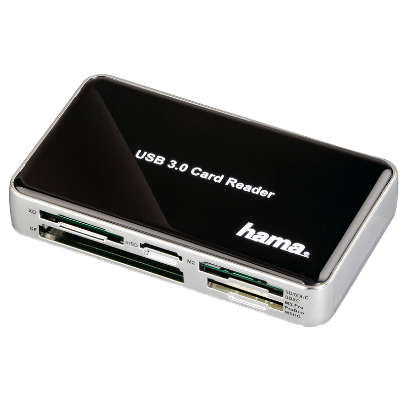 Hama USB3.0 minneskortläsare svart, 5-fack