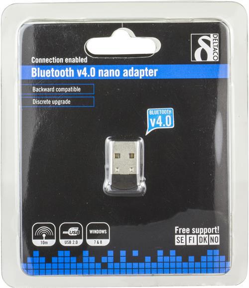 Deltaco Bluetooth 4.0 nano-adapter, 3Mbps