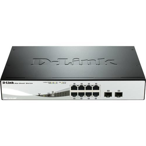 D-Link DGS-1210-08P nätverksswitch, 8-port