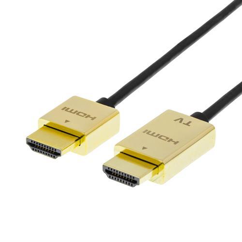 Deltaco Prime ultratunn HDMI-kabel guldpläterad, 3m