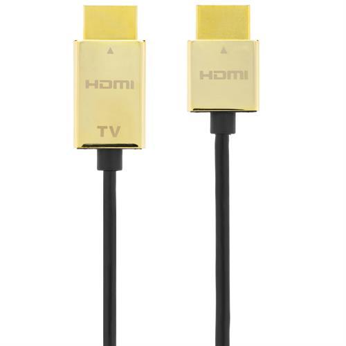 Deltaco Prime ultratunn HDMI-kabel guldpläterad, 3m