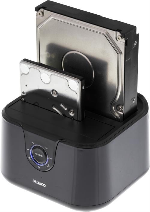 Deltaco USB3.0 docka för 2.5" och 3.5" SATA-hårddiskar