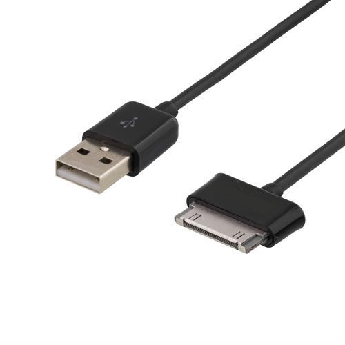 USB-kabel svart 30-pin, Samsung Galaxy Tab/Note
