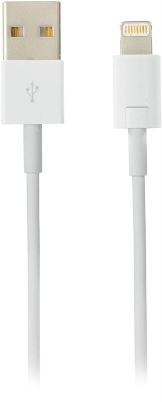 Deltaco USB-kabel lightning vit, 1m