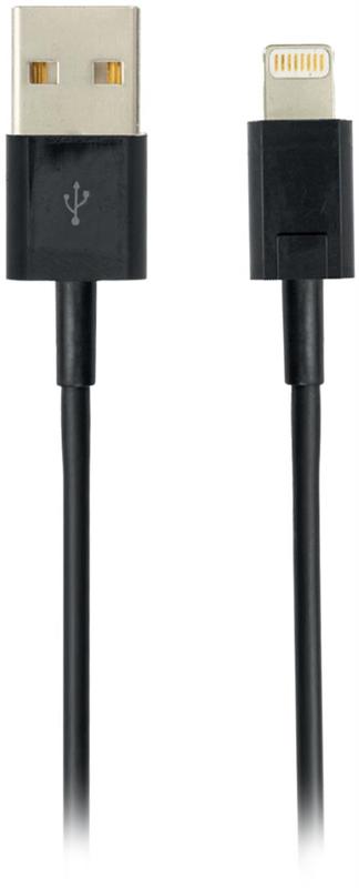 Deltaco USB-kabel lightning svart, 1m