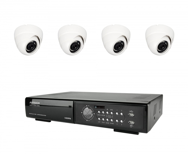 Övervakningspaket inomhus 4 kameror, DVR, 500GB hårddisk