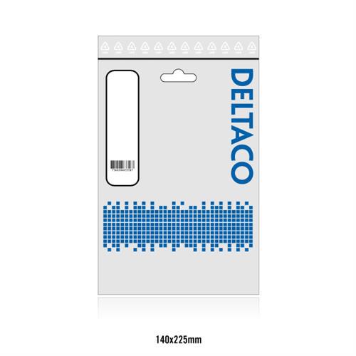 Deltaco U/UTP Cat6 patchkabel, flat, 0.5m, vit