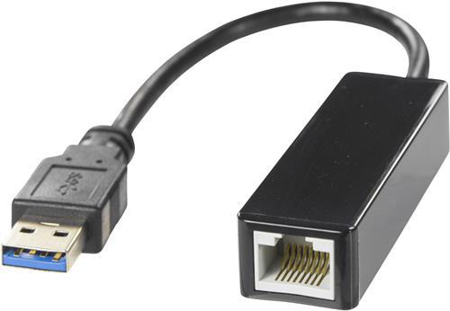 Deltaco USB3.1 nätverksadapter, internt flashminne, svart
