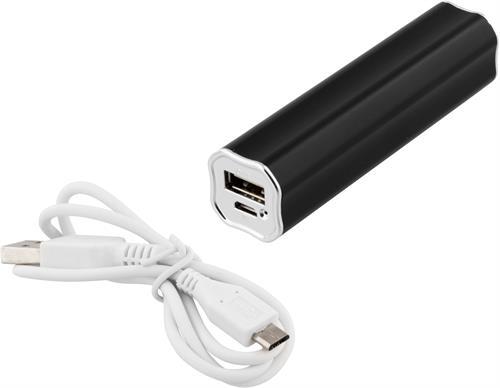 Streetz Powerbank portabelt batteri svart 1A, 2600mAh