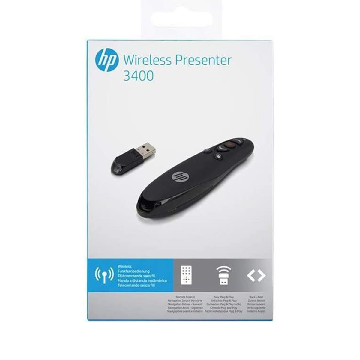 HP Wireless Presentationskontoll med laserpekare, svart