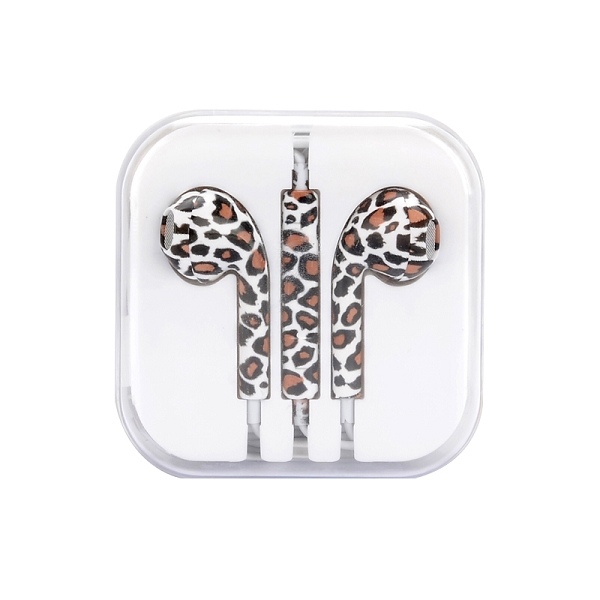 Earpods headset med fjärrkontroll, leopard