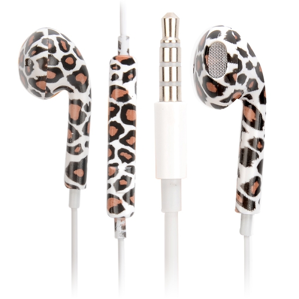 Earpods headset med fjärrkontroll, leopard