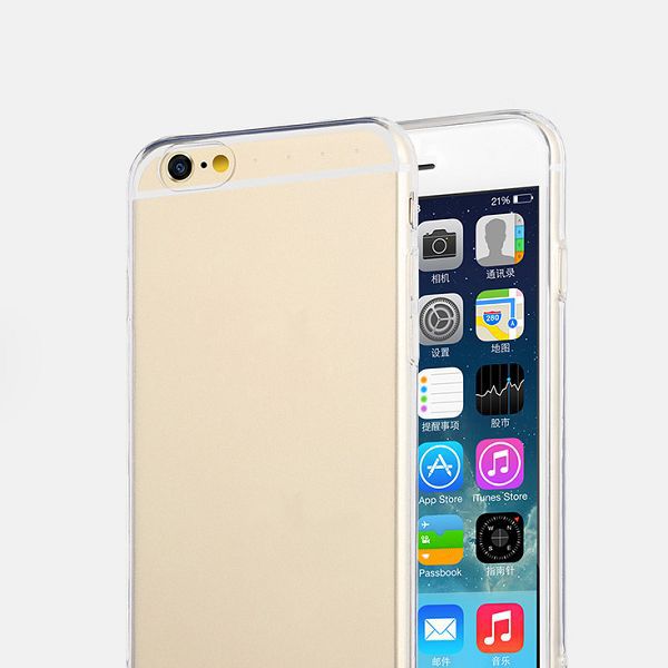 Totu TPU-skal anti-damm transparent guld, iPhone 6/6S