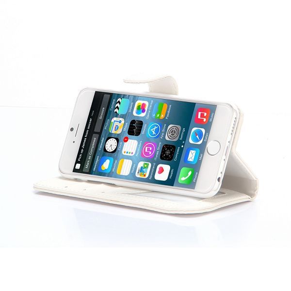 Läderfodral med kortplats vit, iPhone 6