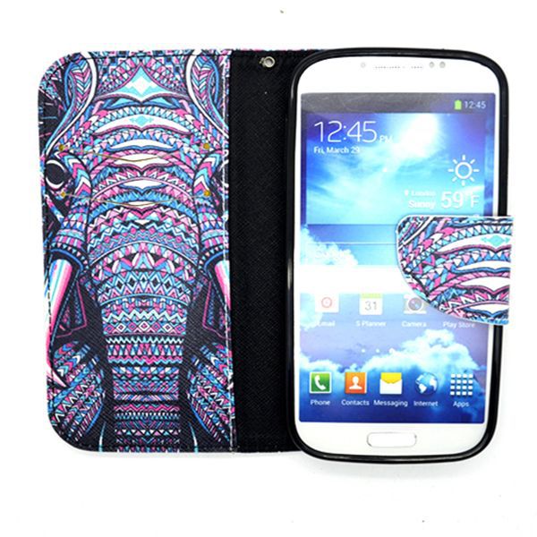 Plånboksfodral med kortplats elefant, Samsung Galaxy S4