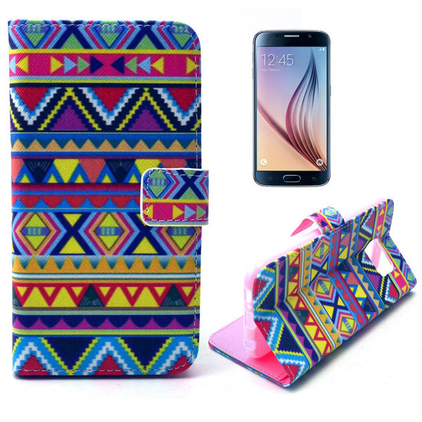 Tribemönster plånboksfodral, Samsung Galaxy S6