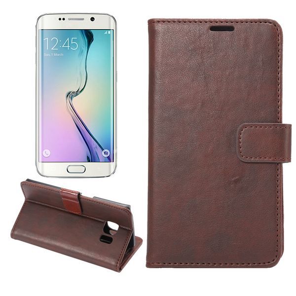Plånboksfodral med kortfickor mörkbrun, Samsung Galaxy S6 Edge