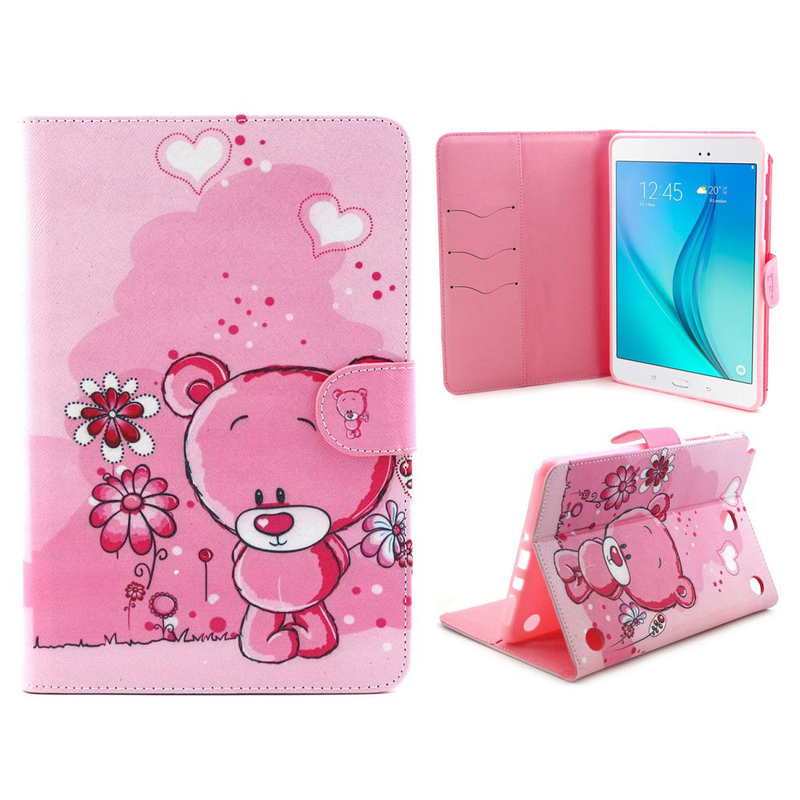 Plånboksfodral med sött björn motiv, Samsung Galaxy Tab A 8.0