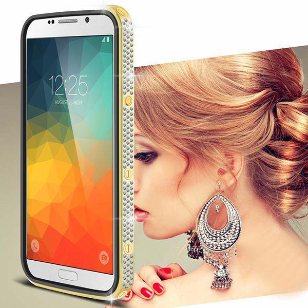 Love Mei Star Line bumper diamanter guld, Samsung Galaxy Note 5