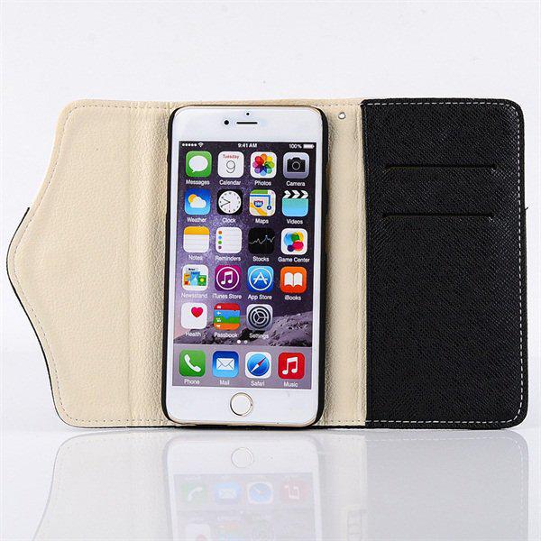 Läderfodral/plånbok svart, iPhone 6 Plus