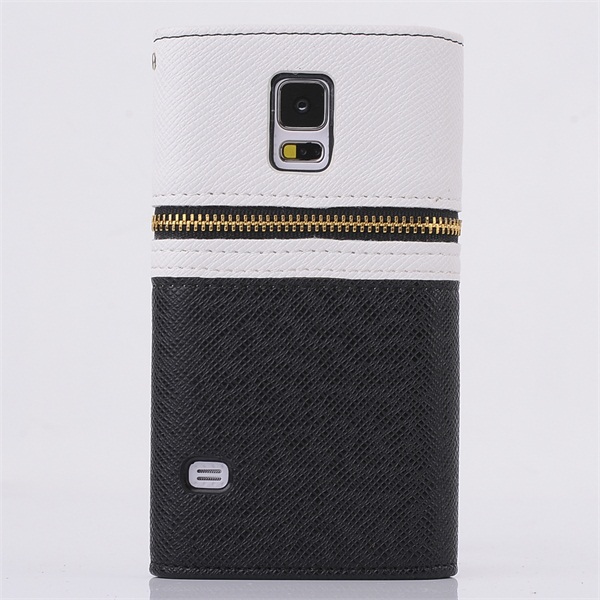 Läderfodral/plånbok svart, Samsung Galaxy S5