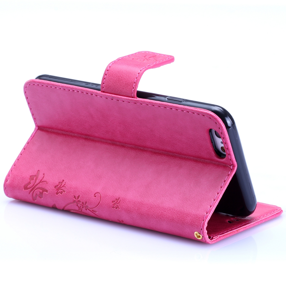 Plånboksfodral med kortplats rosa, iPhone 6/6S