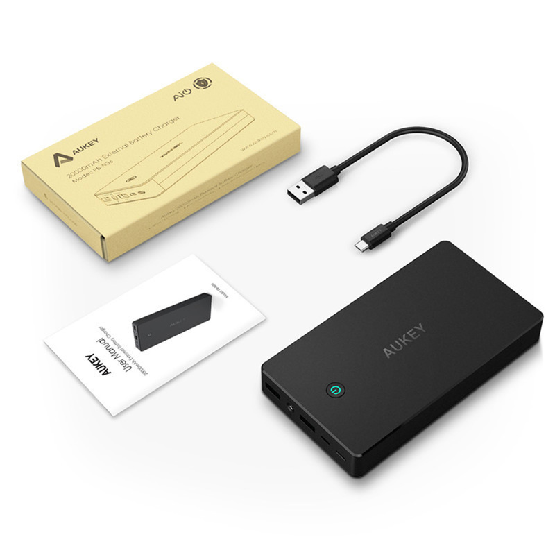 Aukey PB-N36 Powerbank/ficklampa 2xUSB, 20.000mAh, demoex