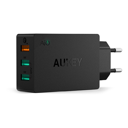 Aukey PA-T2 Quick Charge 2.0 väggadapter 3xUSB