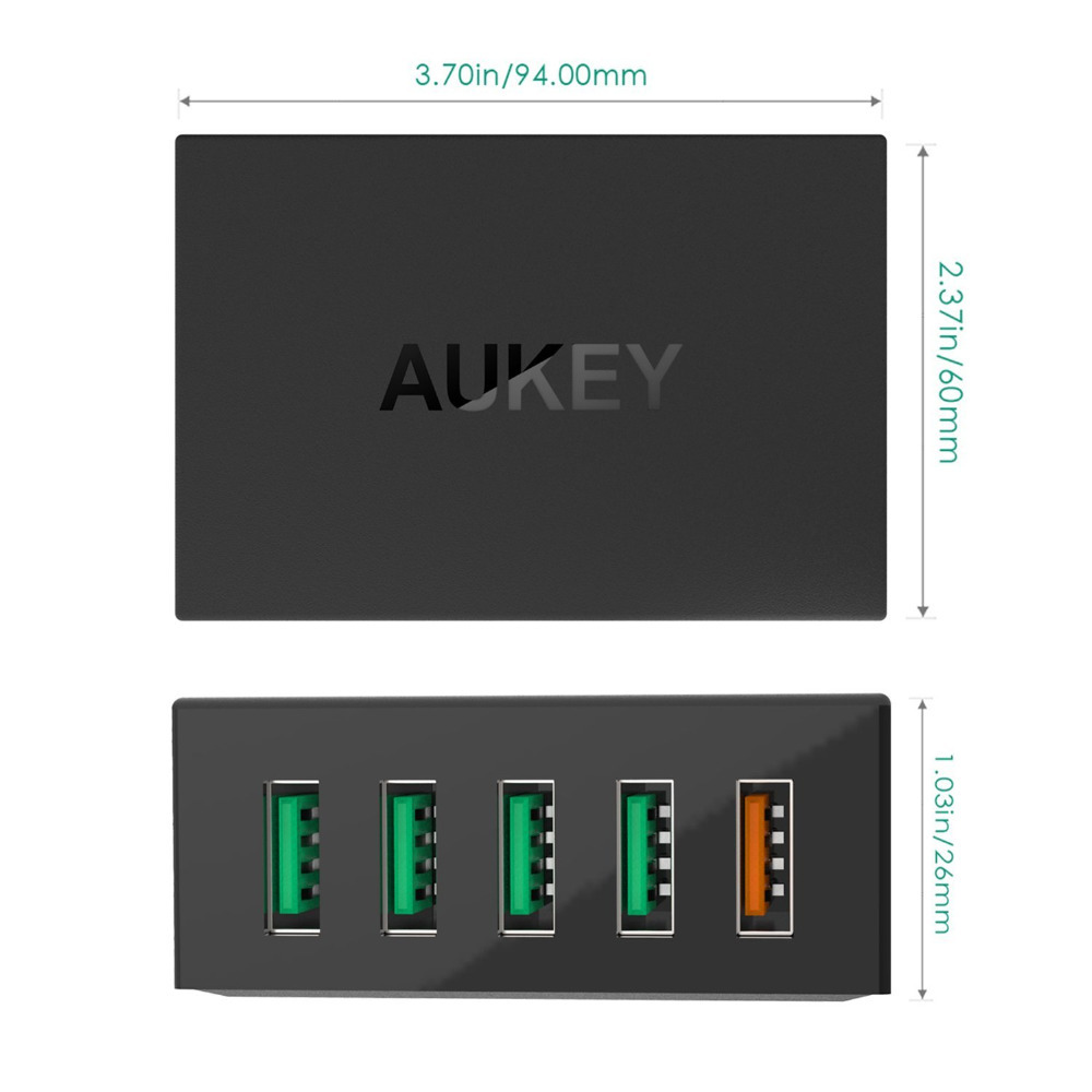 Aukey PA-T1 Quick Charge 2.0 5xUSB, laddningsstation