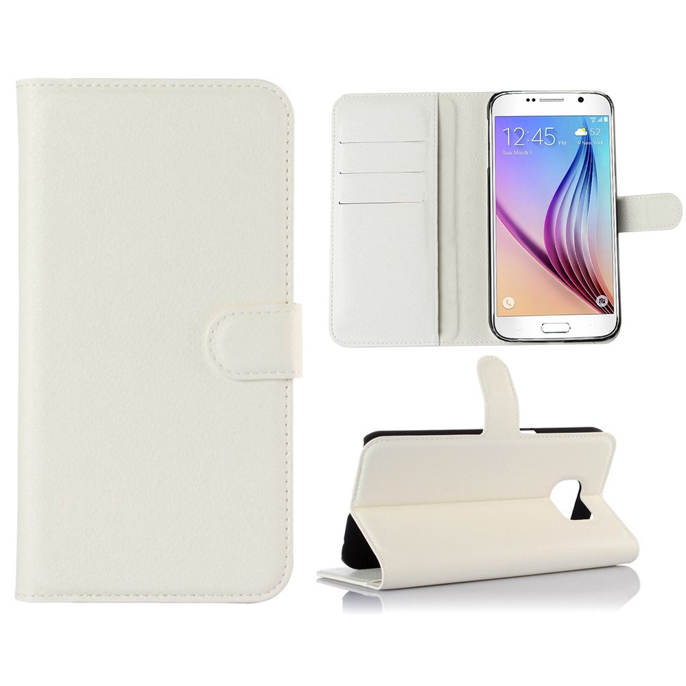 Plånboksfodral med kortplats vit, Samsung Galaxy S7 Plus