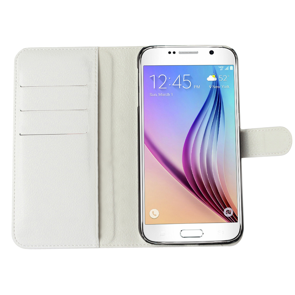 Plånboksfodral med kortplats vit, Samsung Galaxy S7 Plus
