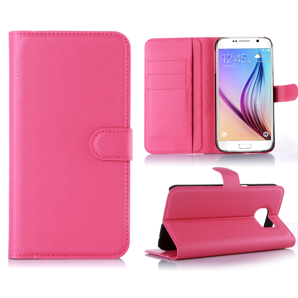 Plånboksfodral med kortplats rosa, Samsung Galaxy S7 Plus