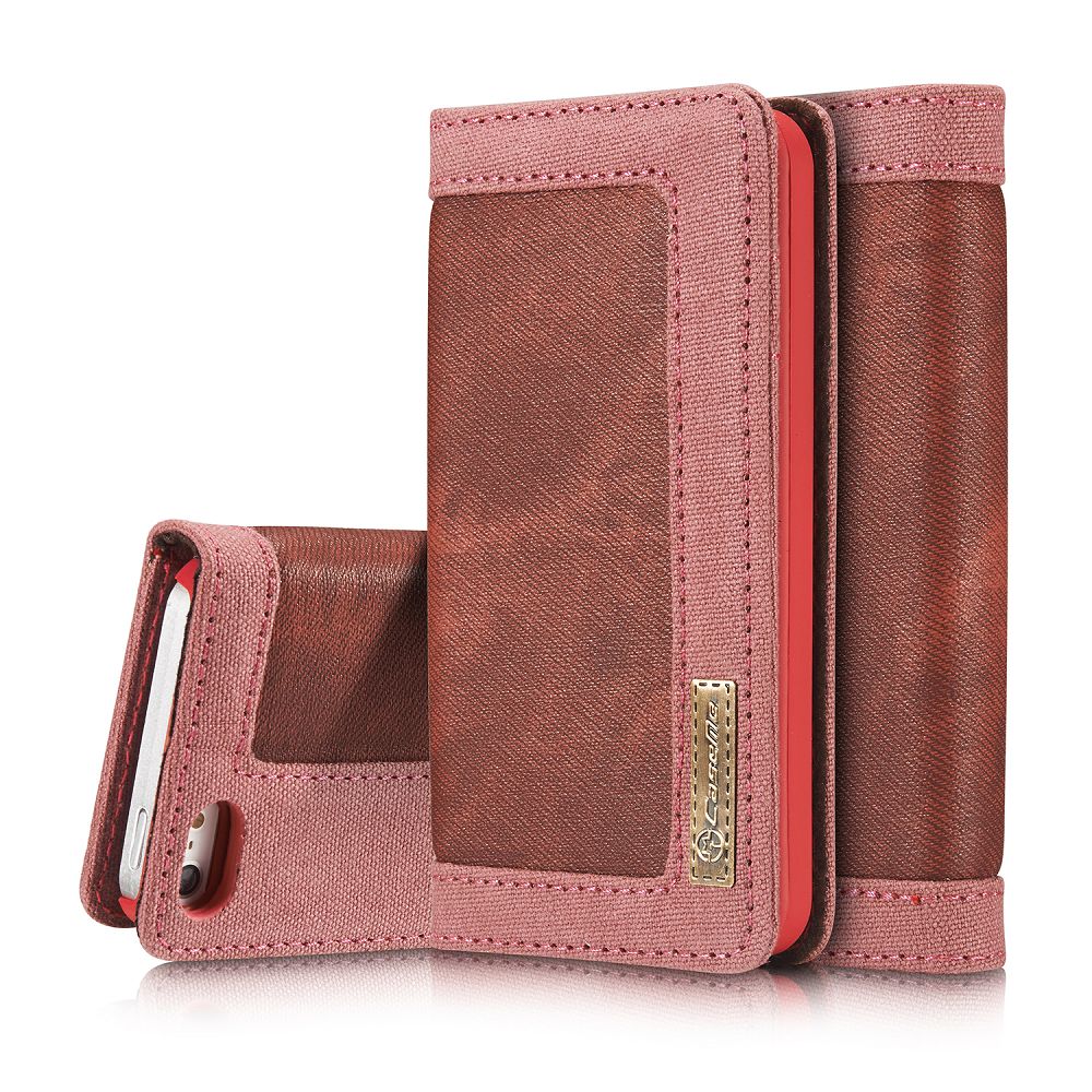 CaseMe plånboksfodral med kortplats mörkrosa, iPhone 5/5S/SE