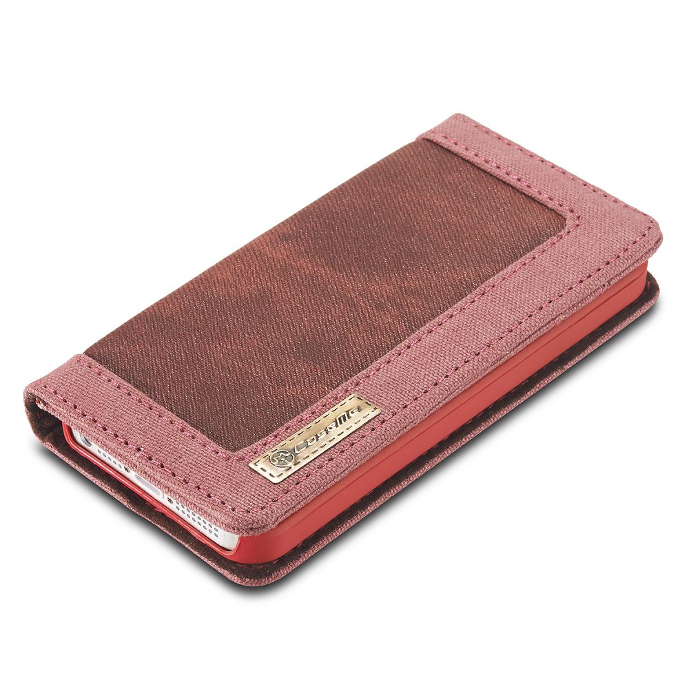 CaseMe plånboksfodral med kortplats mörkrosa, iPhone 5/5S/SE