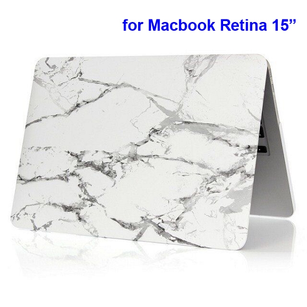 Skal med marmor-motiv, MacBook Pro 15" Retina, vit