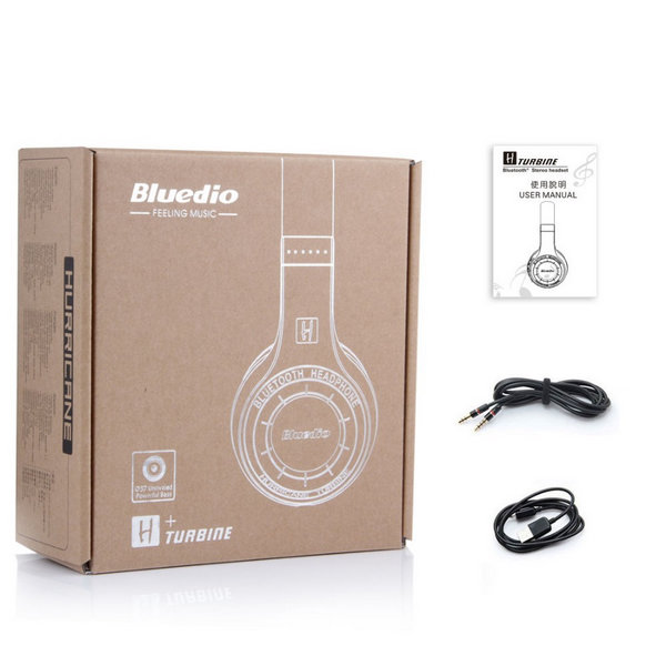 Bluedio H+ Turbine Bluetooth headset, MicroSD-stöd, vit