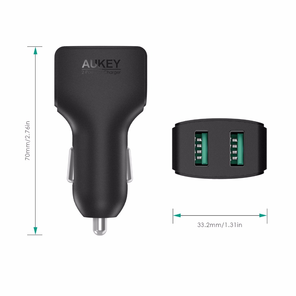 Aukey CC-S3 Aipower billaddare 2xUSB, 4.8A