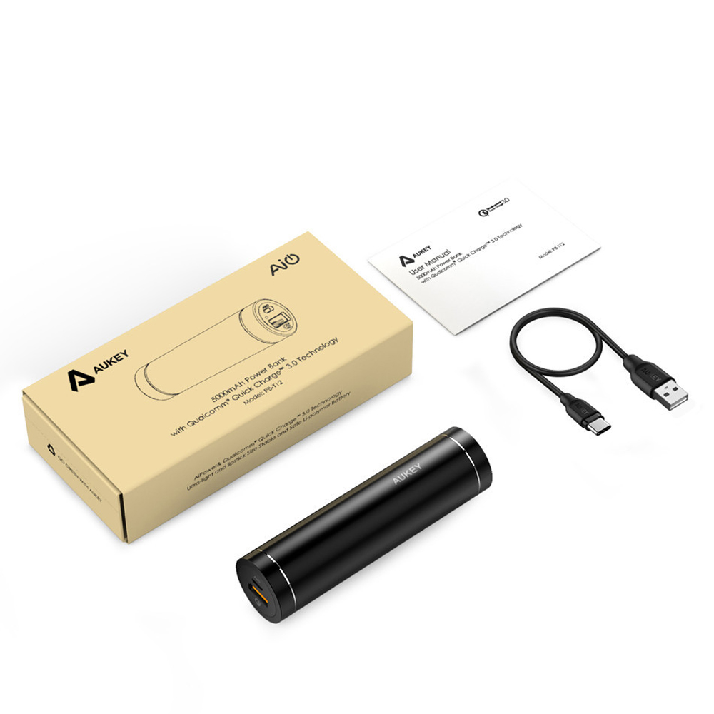 Aukey PB-T12 Quick Charge 3.0 Powerbank 5000mAh, demoex