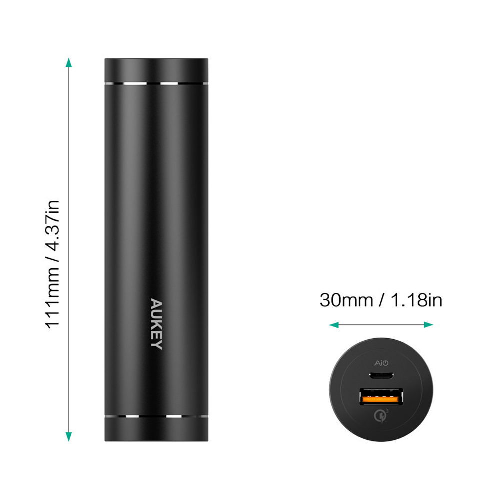 Aukey PB-T12 Quick Charge 3.0 Powerbank 5000mAh, demoex