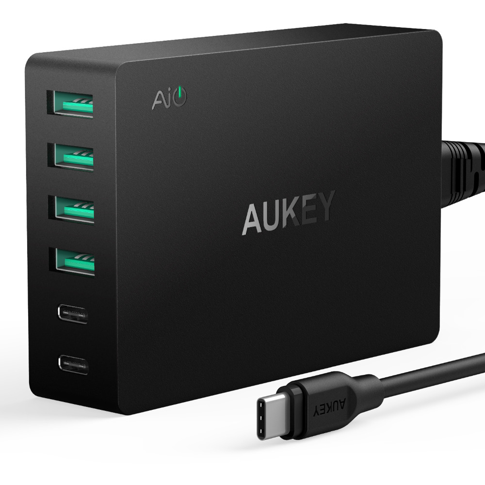 Aukey PA-Y6 laddningsstation Quick Charge 3.0 6xUSB