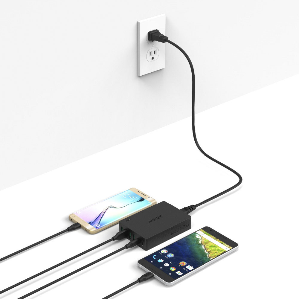 Aukey PA-Y6 laddningsstation Quick Charge 3.0 6xUSB